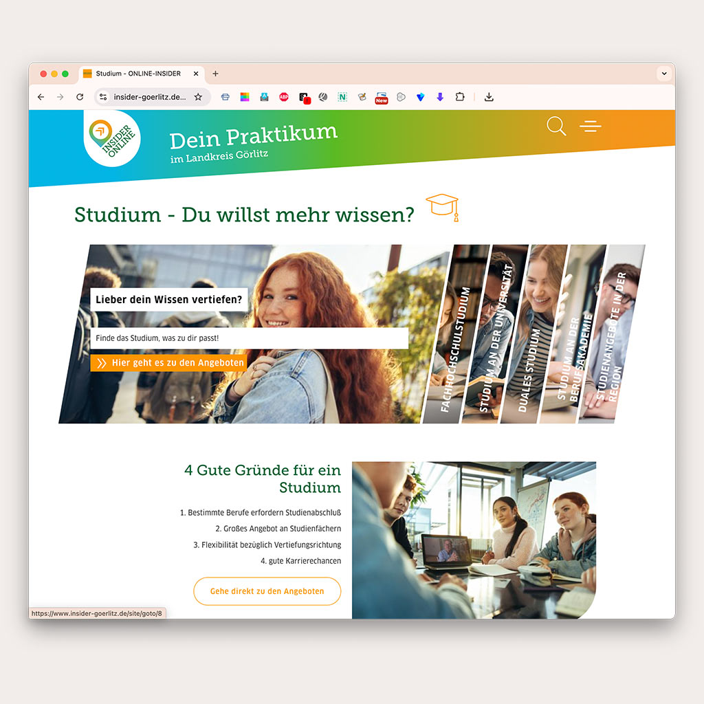 Der Online-Insider ist ein digitales Berufsorientierungsportal